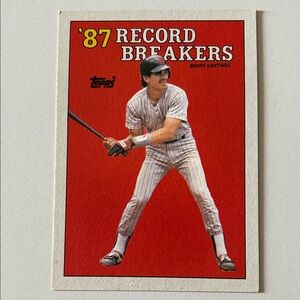 Topps '87 Record Breakers Card with Red Background.   Benny Santiago